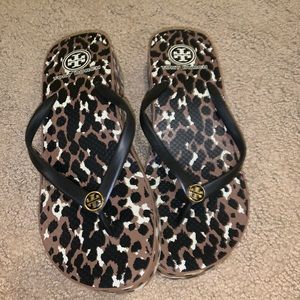Tory Burch, Wedge Cheetah Sandals, Size 8